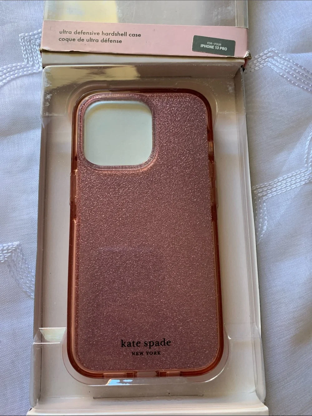kate spade Rose Gold Glitter iPhone 13 Pro Hardshell Case